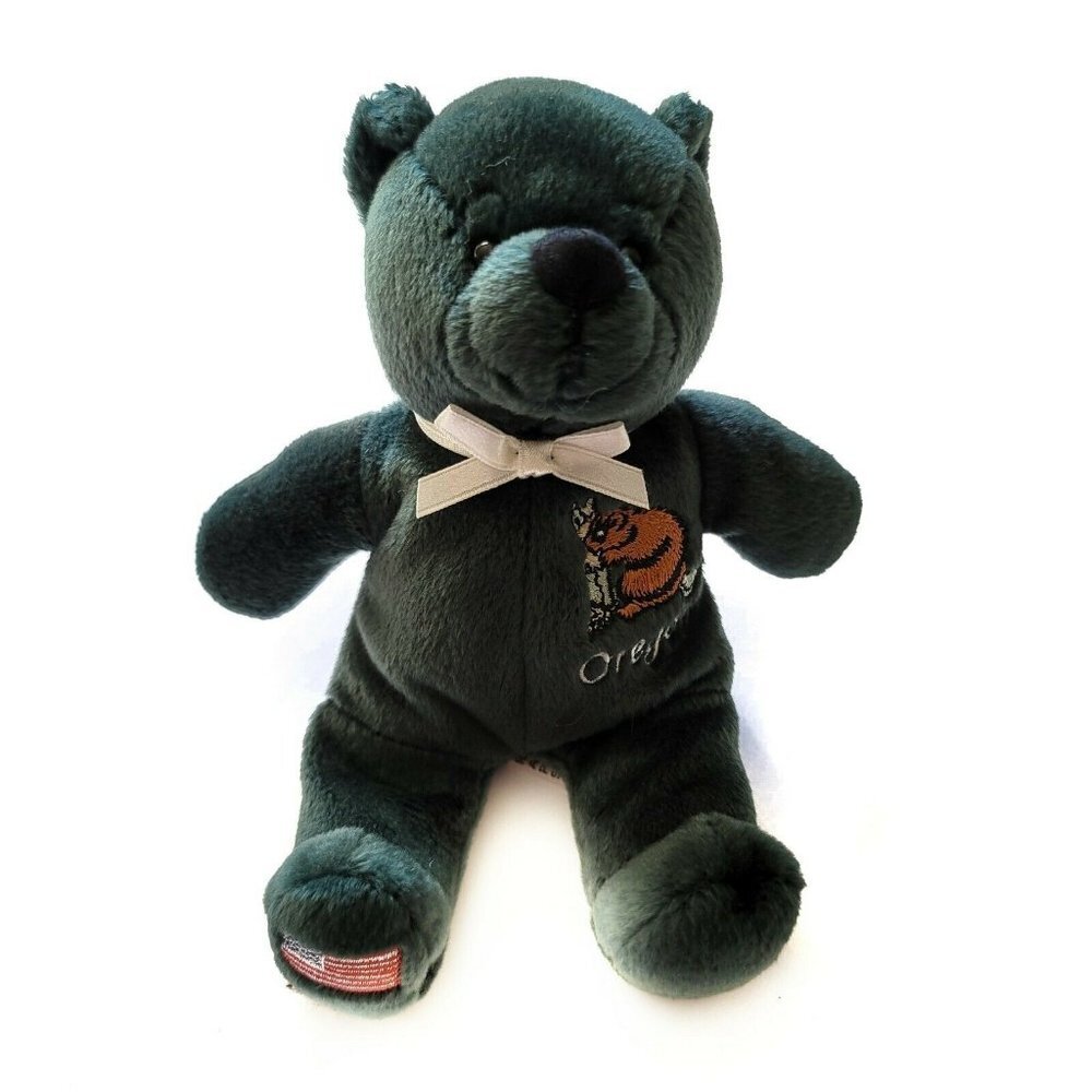 Symbolz Plush Oregon Bean Bag Bear Green Bear 8"